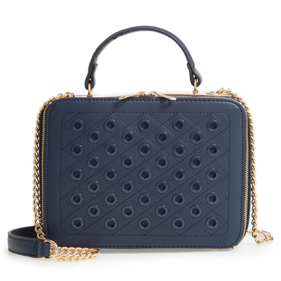 NWT Grommet Detail Faux Leather Crossbody Bag - Picture 1 of 11